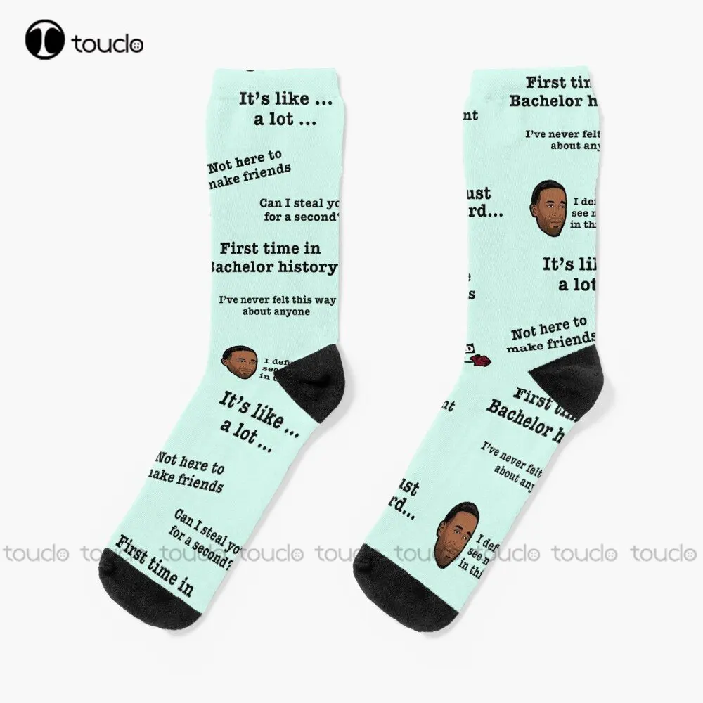 

Funny The Bachelor Bingo Quotes Sticker Pack Socks Red Baseball Socks 360° Digital Print Custom Gift Streetwear Funny Sock Art