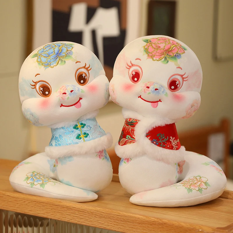 1 шт. 8/10 дюймов змеиный год талисман плащ маленькая белая змея плюшевая кукла