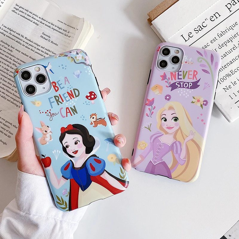 

Disney Princess Snow White Tangled Rapunzel Phone Case for iPhone 11 12 13 mini pro XS MAX 8 7 6 6S Plus X 5S SE 2020 XR case