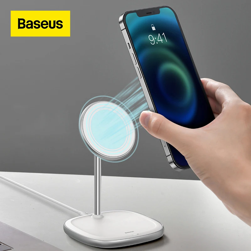 

Baseus магнитное Беспроводное зарядное устройство для IPhone 12 Pro Max настольная подставка для телефона 2 в 1 беспроводная Магнитная зарядная подст...