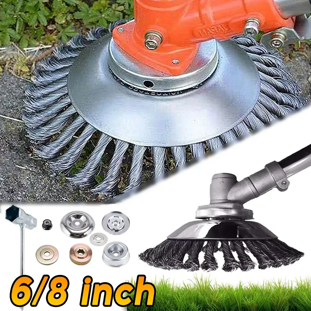 

Wire Wheel Grass Trimmer Head Garden Round Edge Brush Cutter Grass Trimmer Head for Weed Removal Plate for Lawnmower