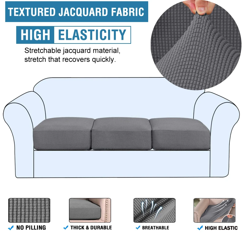 

Jacquard Sofa Seat Cushion Cover Stretchable Removable Chair Slipcover Polar Fleece Sofa Couch Covers Washable Funda Sofa Cover