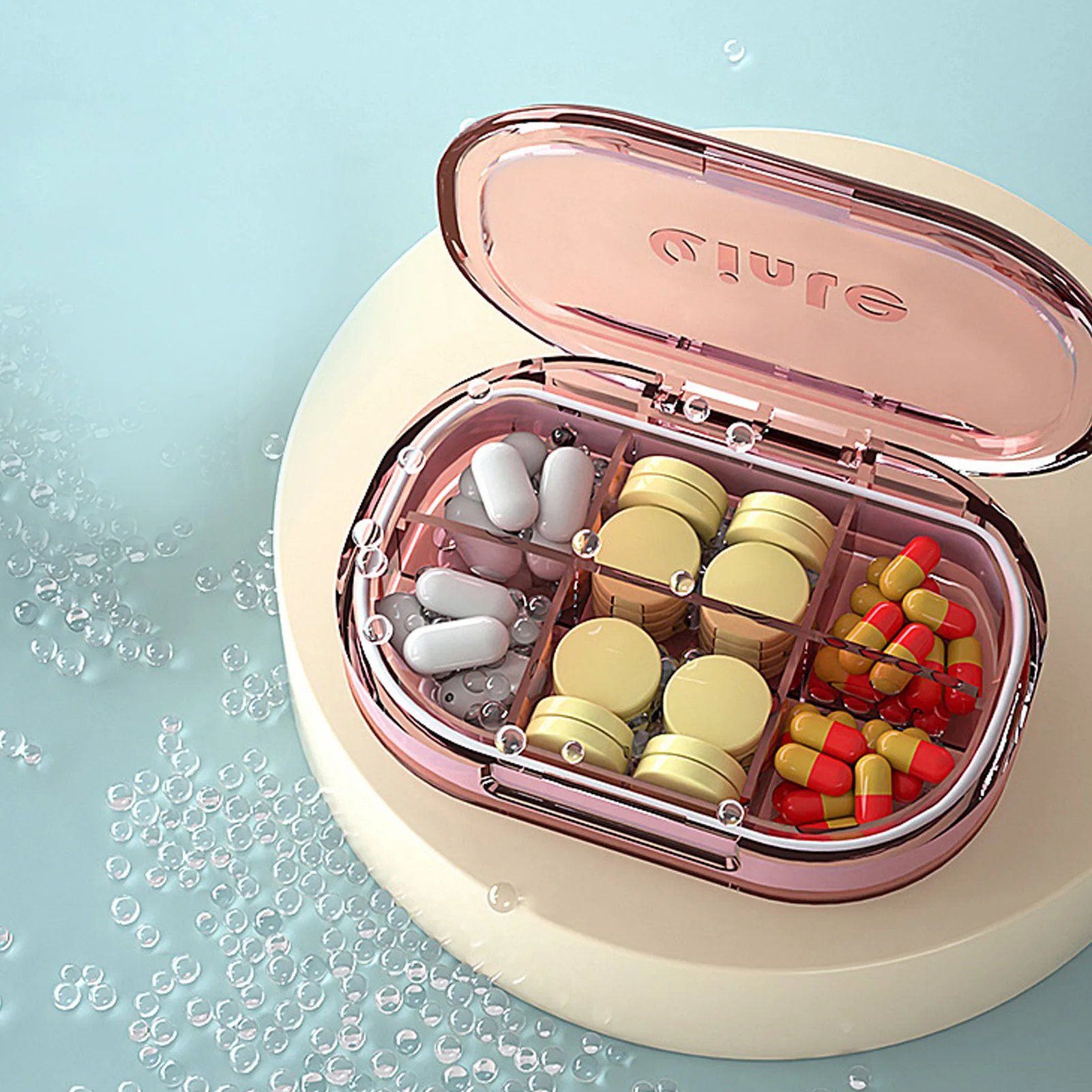 Compartments Pill Dispenser Easy Fill Holder For Pills Fish Oils Supplements Medication |