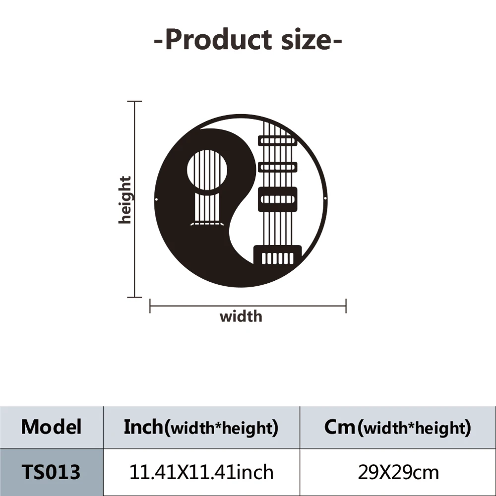 1 шт. гитара Yinyang металлическое настенное искусство Металлический Настенный