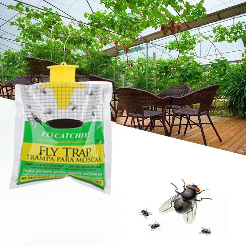 

1PC Hanging Fly Trap Disposable Insect Bug Attract Fly Catcher Bag Mosquito Trap Catcher Wasp Killer Flie Trap For Outdoor