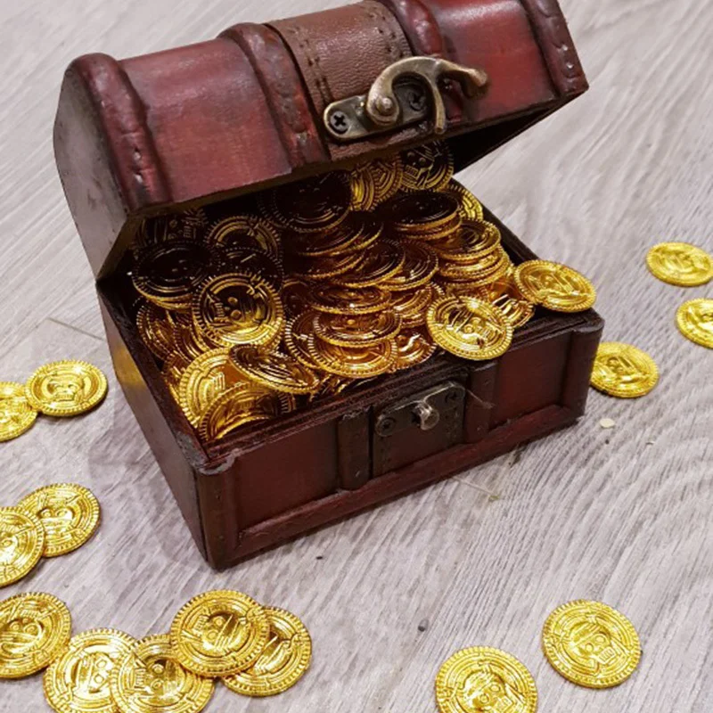 

50 Plastic Pirate Coins Halloween Birthday Party Decorations Fake Gold Party Supplies Kids Gifts Gifts