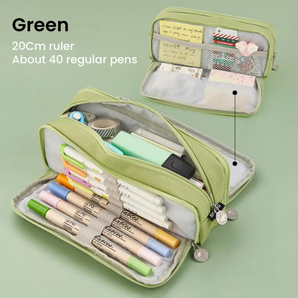 

Simple Pen Bag Solid Color Reusable Stationery Pouch Pencil Storage Pouch Students Supplies
