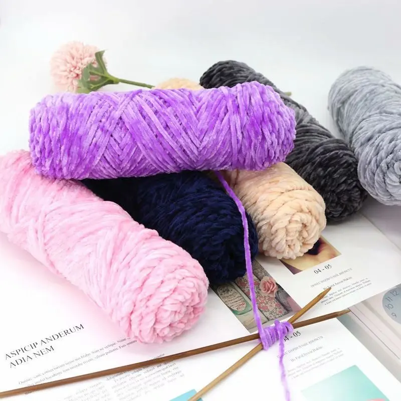 

1ball=100g Velvet Yarn Soft Protein Cashmere Yarn Silk Wool Crochet Knitting Yarn Cotton Baby Wool DIY Sweater Knitting
