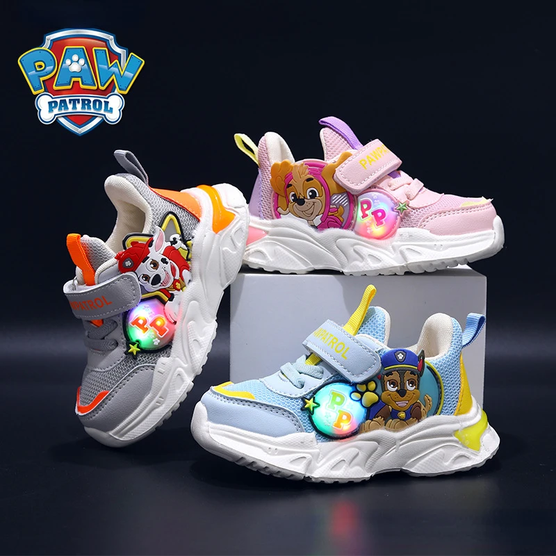 

NEW Paw Patrol anime around the new children's sports with lights functional cartoon mesh shoes comfortable and breathable