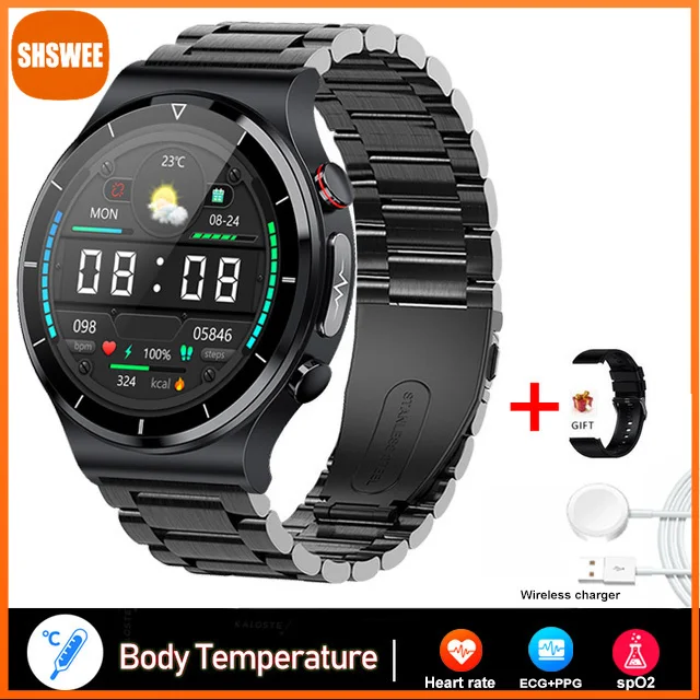 

For Xiaomi Huawei Men Smartwatch Full Touch Screen Fitness Tracker Smart Watch Men ECG+PPG Heart Rate Monitor Blood Pressure