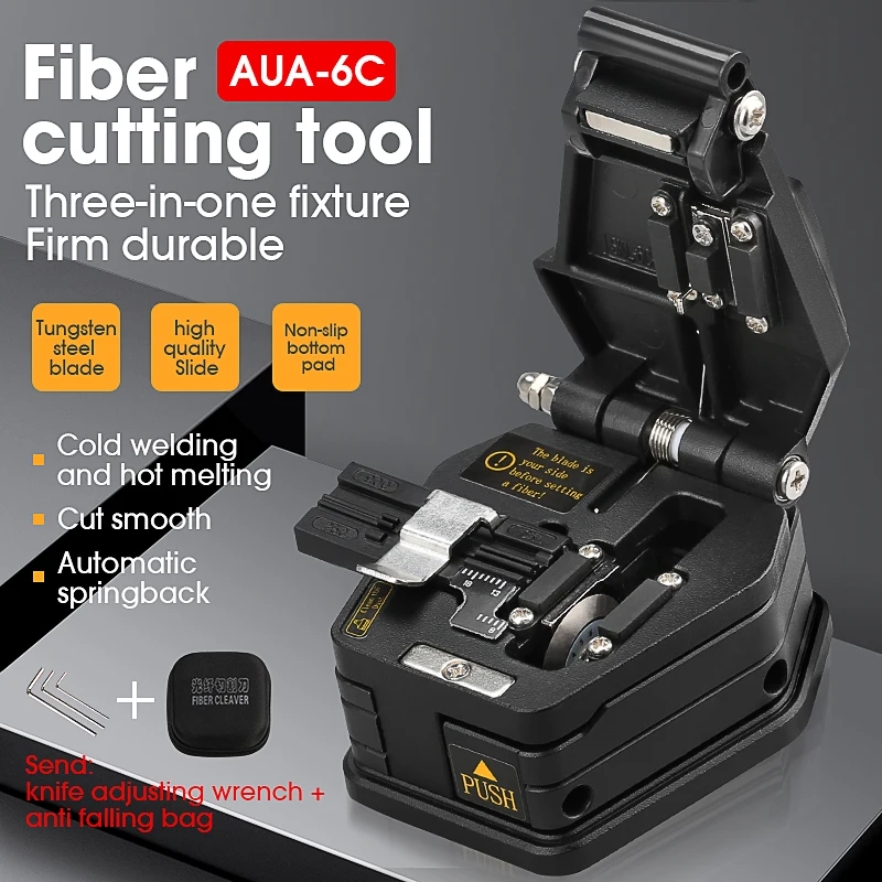 

Fiber cleaver AUA-6C Cable Cutting Knife FTTT Fiber Optic Knife Tools cutter High Precision Cleavers 16 surface blade