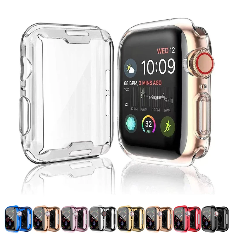 Case+Screen Protector for Apple Watch Series 8/7/6/5/4/3/SE Soft Slim TPU Protective Cover iWatch 45mm 44mm 40mm 41mm 42mm 38mm