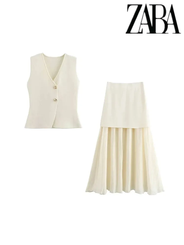 Traf Женский Пригородный Костюм В Городском Уличном Стиле Однобортный Вязаный