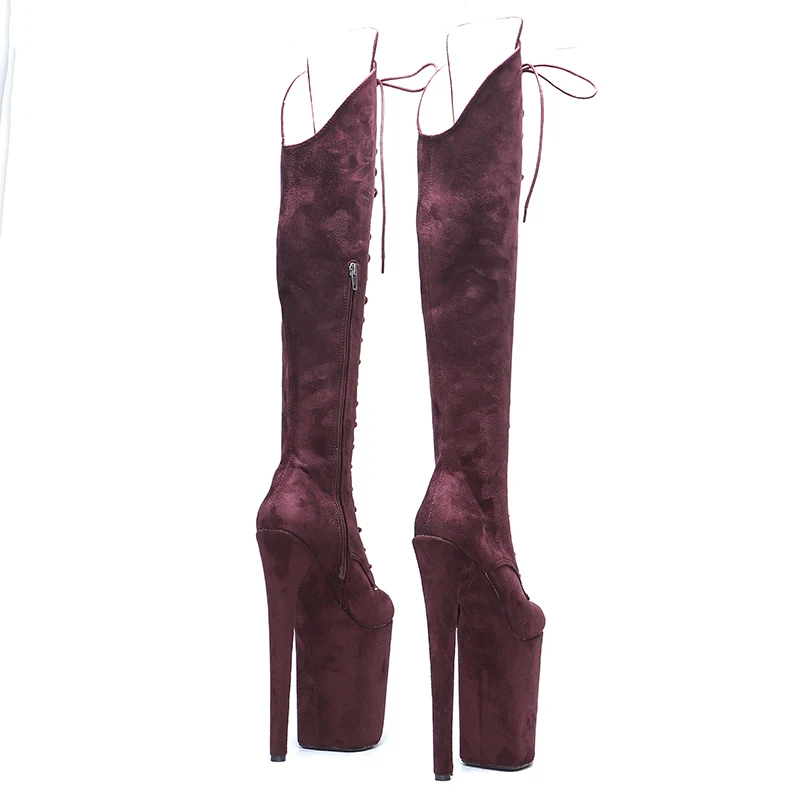 Leecabe  23CM/9inches Suede Upper  fashion  lady small  High Heel platform  Pole Dance boots