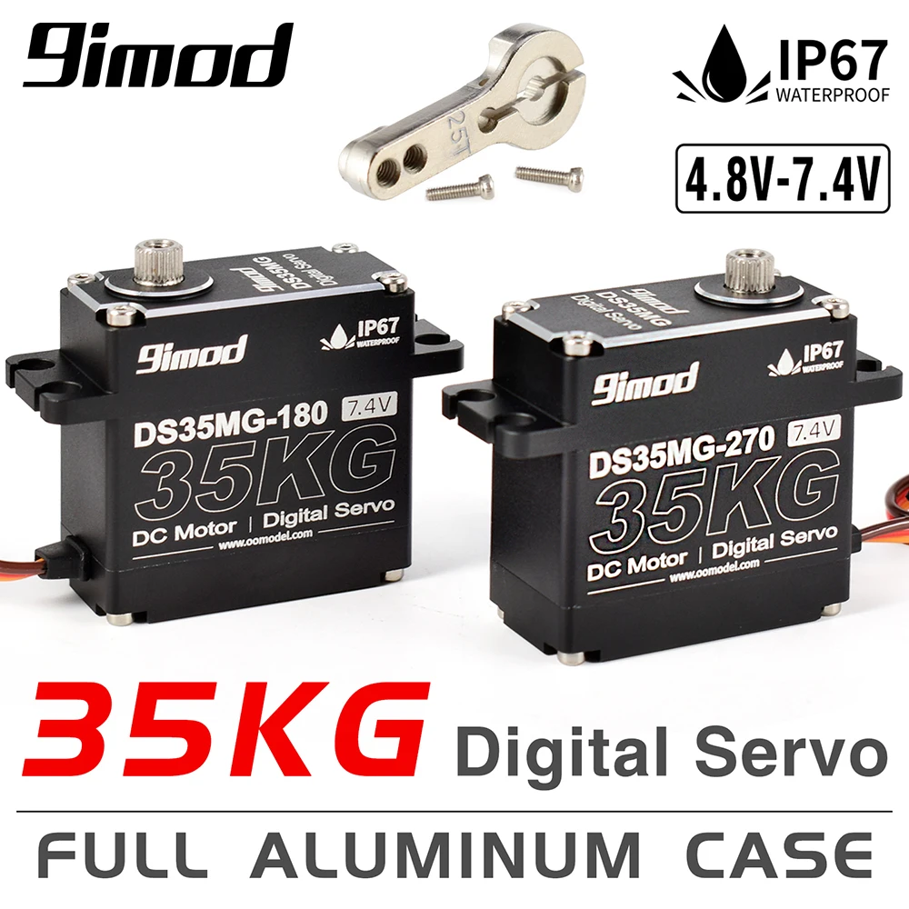

9imod DS35MG 35kg Waterproof Servo 180°/270° Full Aluminum Case Stainless Steel Gear High Torque for 1/8 1/10 RC Car
