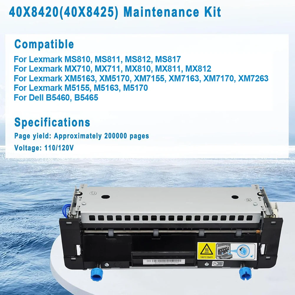 Фото Блок термозакрепления 40X8420 40X8425 для Lexmark MS810 MX710 MX810 MX811 MX812, 110В 220В, ресурс 200 тыс. страниц, простая установка №1