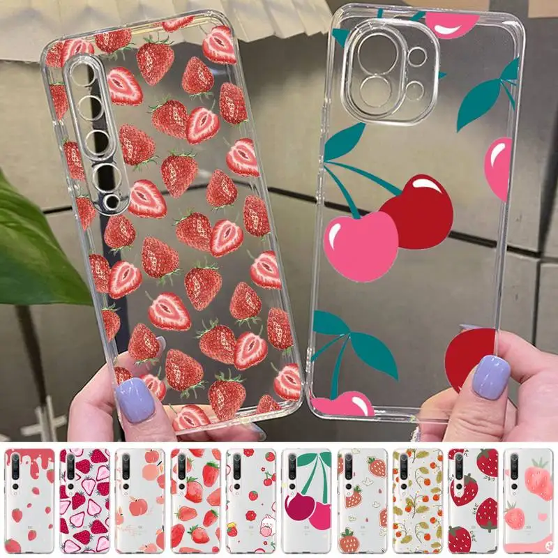

FHNBLJ Fruit Peach strawberry cherry Phone Case for Samsung A51 A52 A71 A12 for Redmi 7 9 9A for Huawei Honor8X 10i Clear Case
