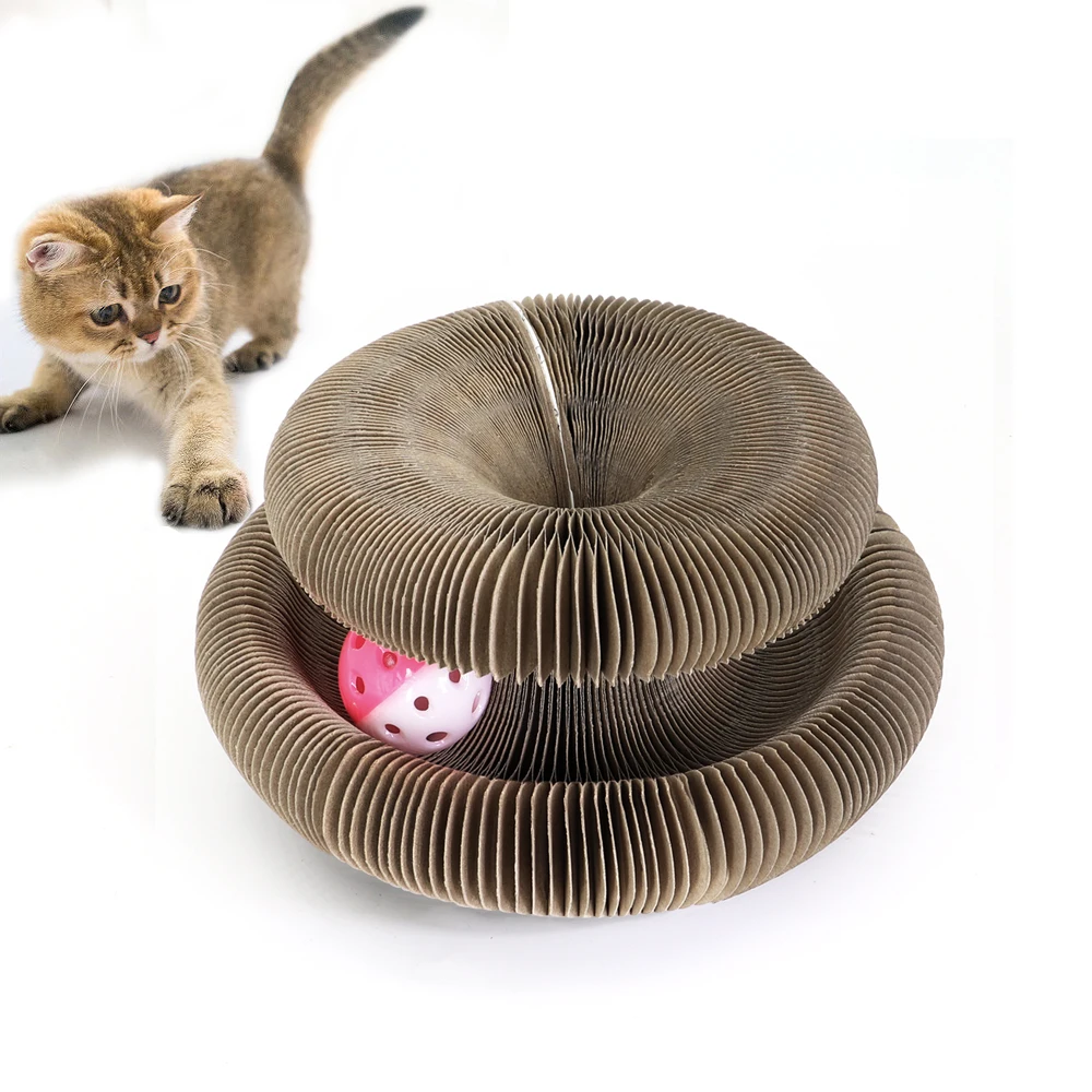 

Cat Toys Funny Cats Scratching Board with Ball Corrugated Cat Scratching Board Interactive Pet Kitten Grinding Claw For Cats