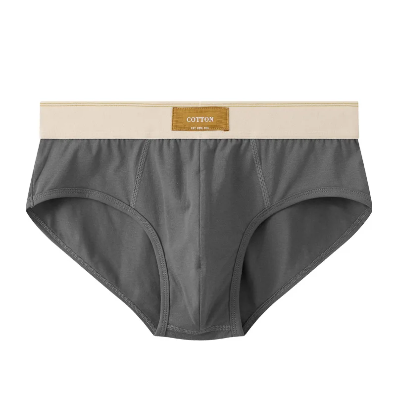 

Трусы-брифы мужские однотонные, модное нижнее белье с U-образным выпуклым мешочком, свободные облегающие дышащие хлопковые ночные брюки оверсайз