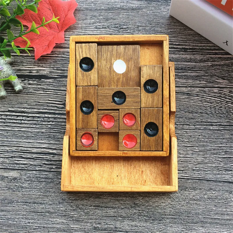 

Number Sliding Klotski Game Cube Puzzle Toys for Family Playing Wooden Number Sliding Chinese Huarong Sliding-Puzzle Kids Toys