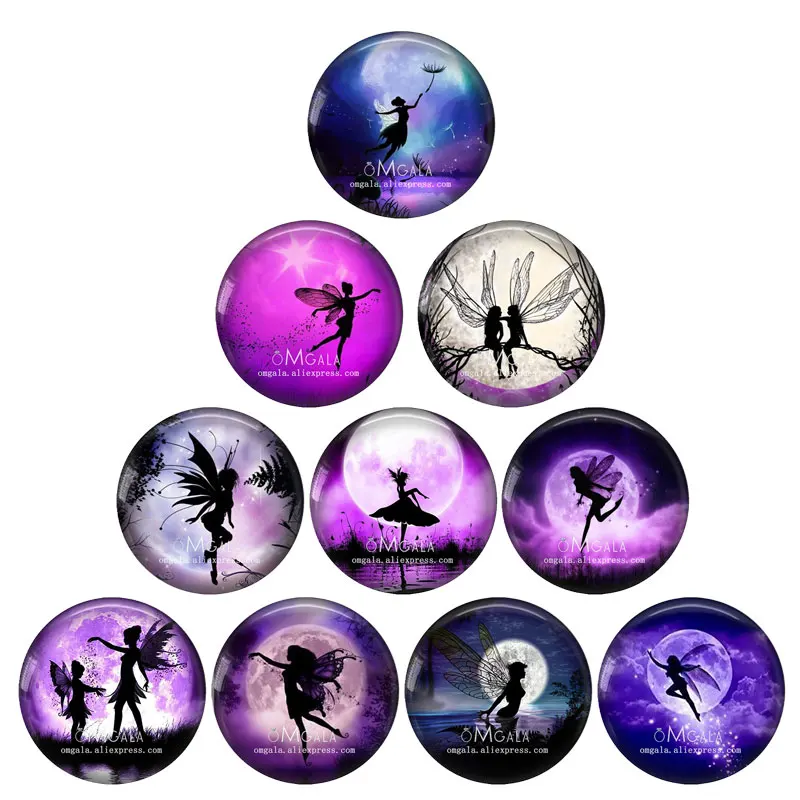 10 шт. круглые стеклянные кабошоны для девочек 12/18/20/25 мм ZB0948 |