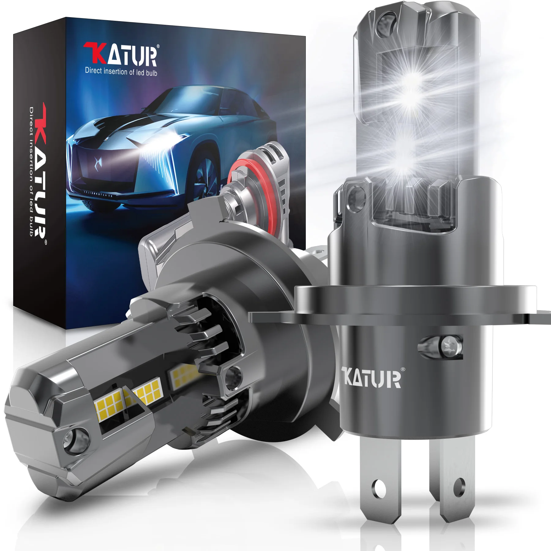 

Комплект Из 2 Светодиодных Ламп H4 9003 HB2 20000LM Canbus Turbo High 100W Для Audi, BMW, Mercedes-Benz, Ford, VW