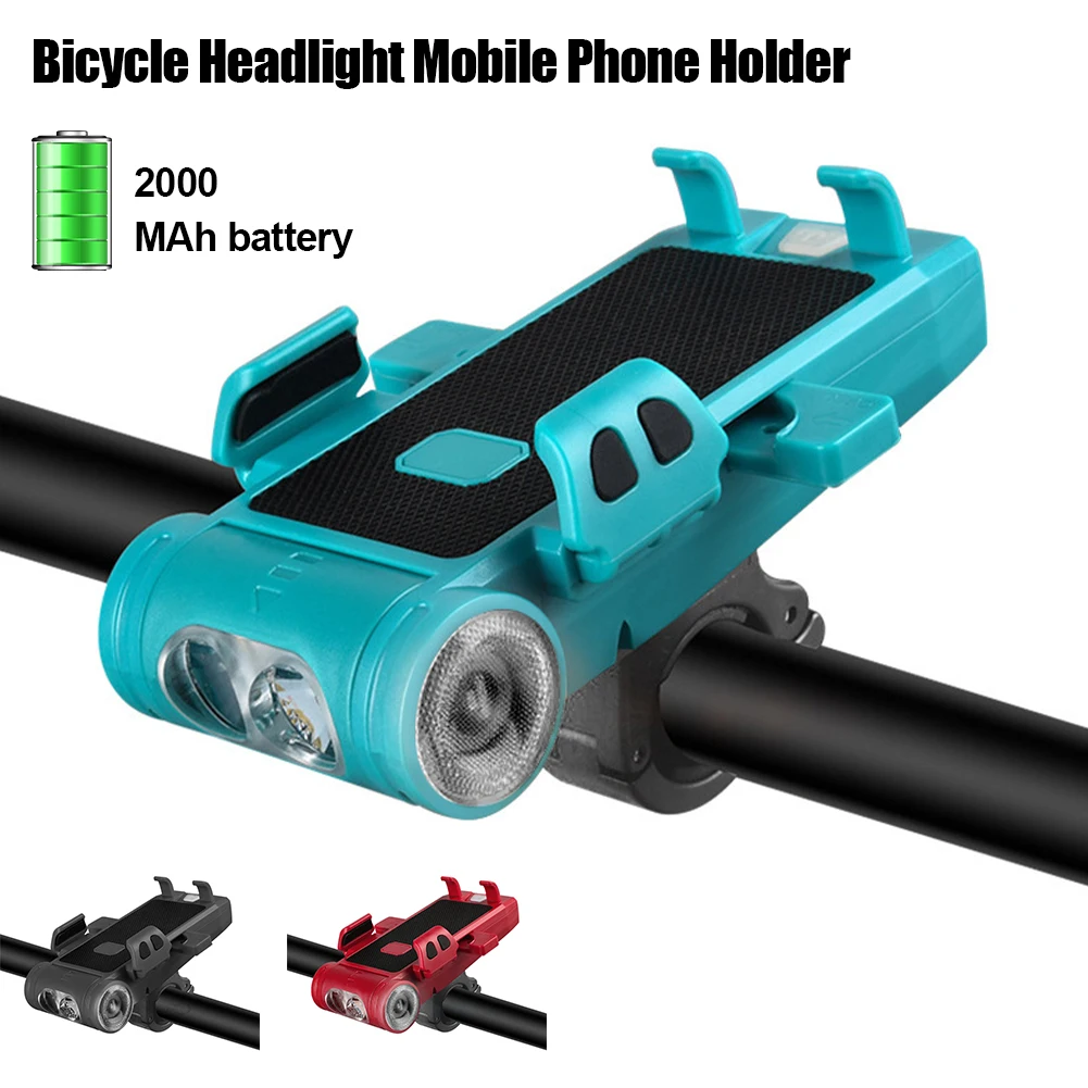 

5 IN 1 Bicycle Light Front USB Rechargeable Horn Phone Holder Bike Lamp Flashlight Bike Lamp Flashlight Cycling Accessories