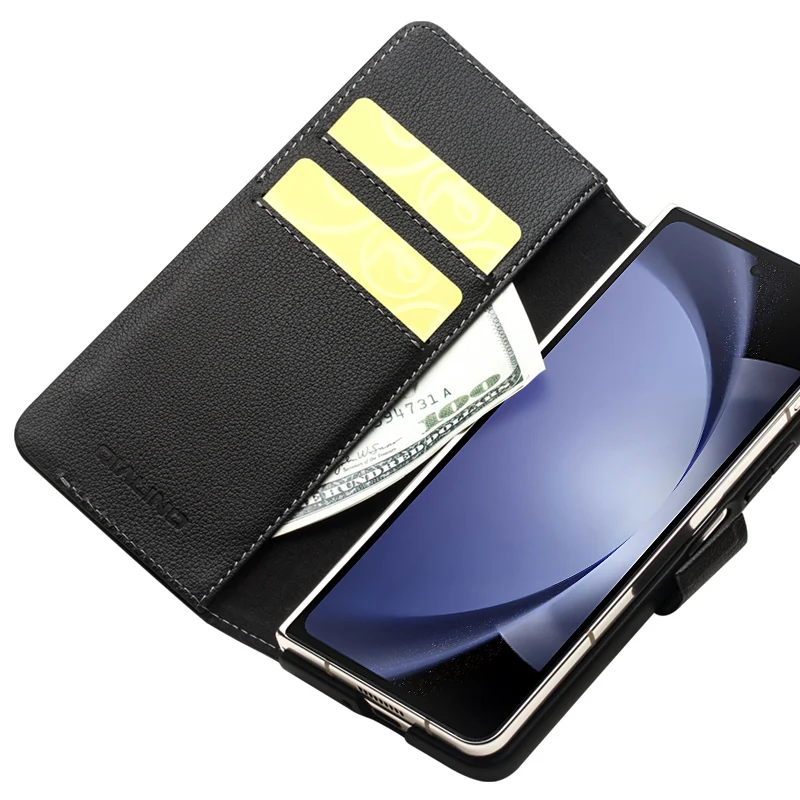 Высококачественный чехол Qialino из натуральной кожи для Samsung Galaxy Z Fold5