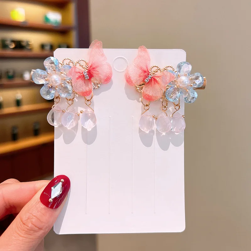 

New Style Chinese Style Hanfu Headdress children Hair Clip super fairy flower hair ornaments ancient style girls