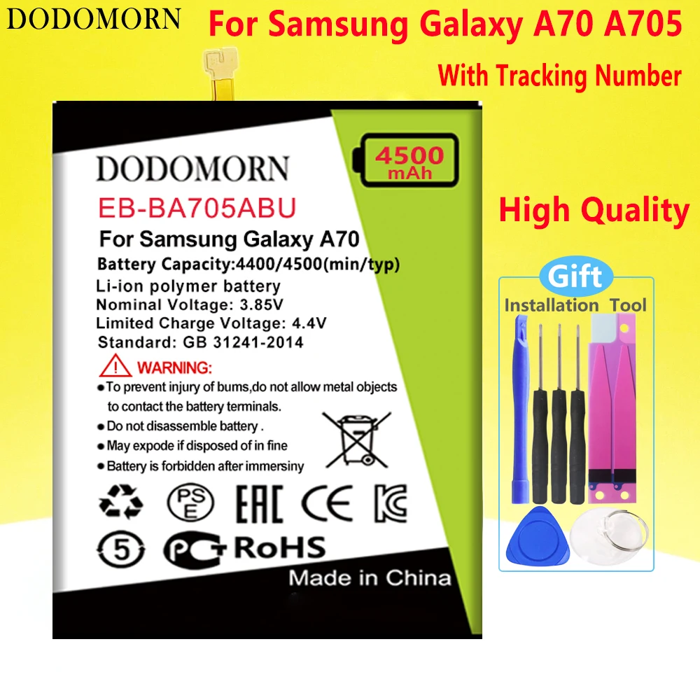 

DODOMORN EB-BA705ABU For Samsung Galaxy A70 A705 SM-A705 A705/DS A705F A705FN A705GM Phone High Quality+Tracking Number