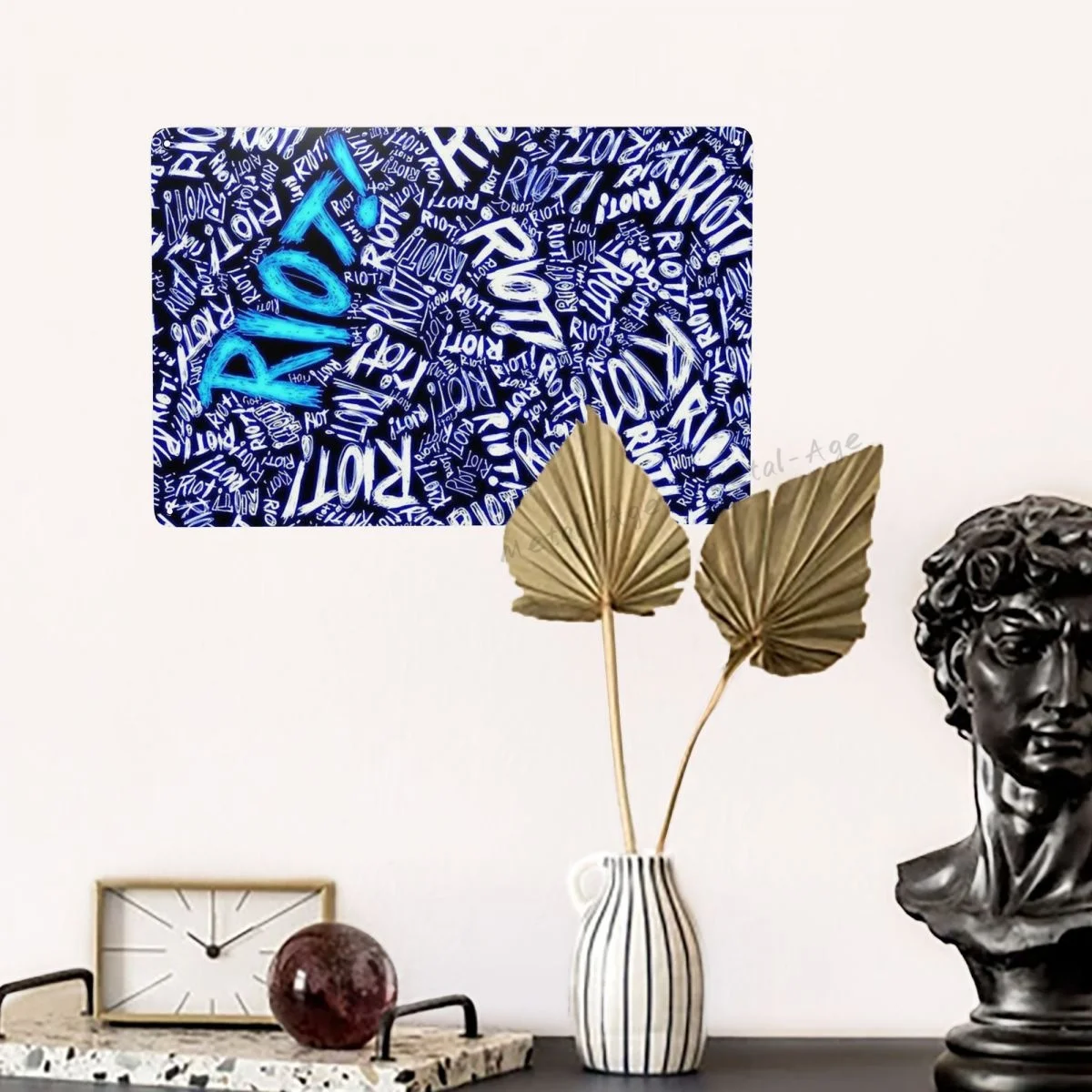 

Rock Hip Hop Metal Tin Signs Blue Paper Riot Vintage Iron Painting Plate Garage Room Home Decor Wall Arts