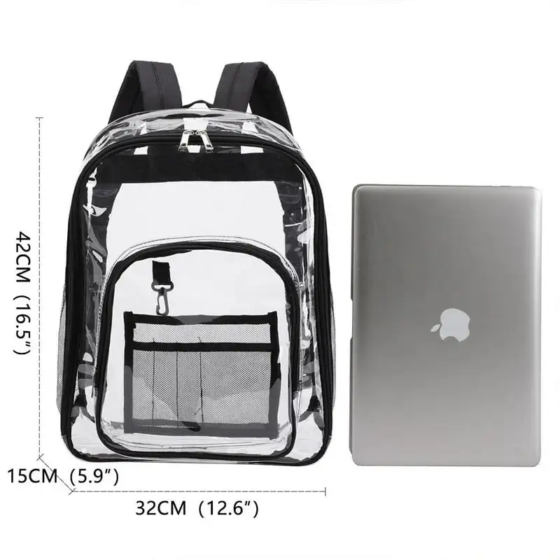 

Premium Quality Heavy Duty Transparent Clear Backpack for Women & Men, Perfect School Book Bag for Sports, Travel, Events, & Con