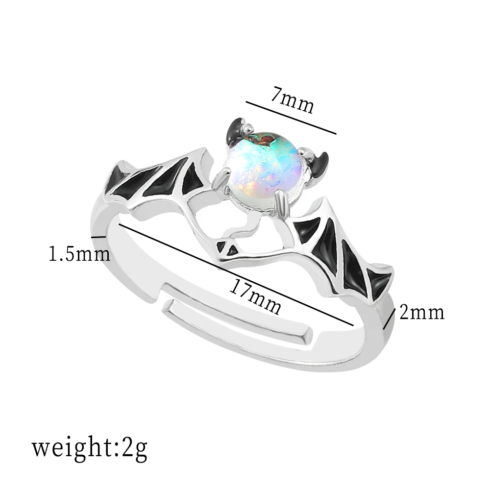 Модные парные кольца с крыльями ангела и демона для женщин Готическая мода