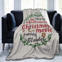 this is my chirstmas movie wtaching blanket soft and comfortable thin warm global blanket printing velvet