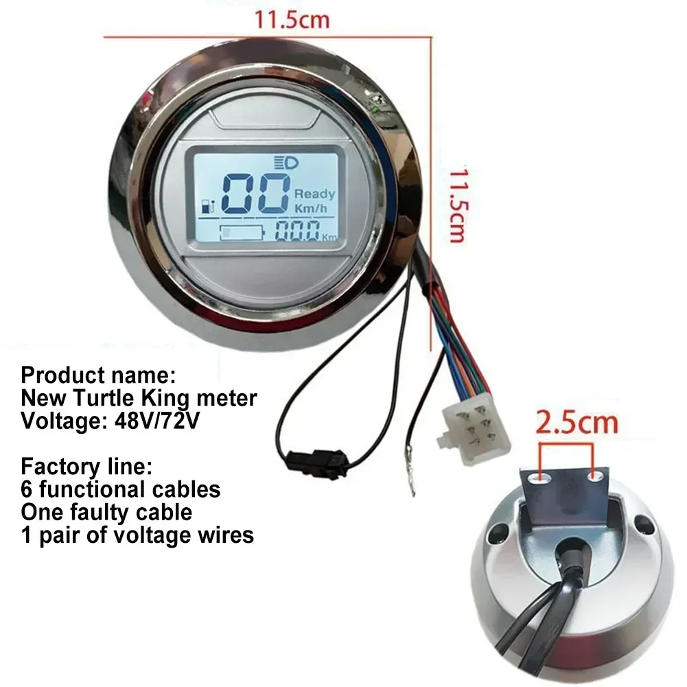 6-контактный ЖК-дисплей экран спидометра двигателя серебристый 48-72 В запасные