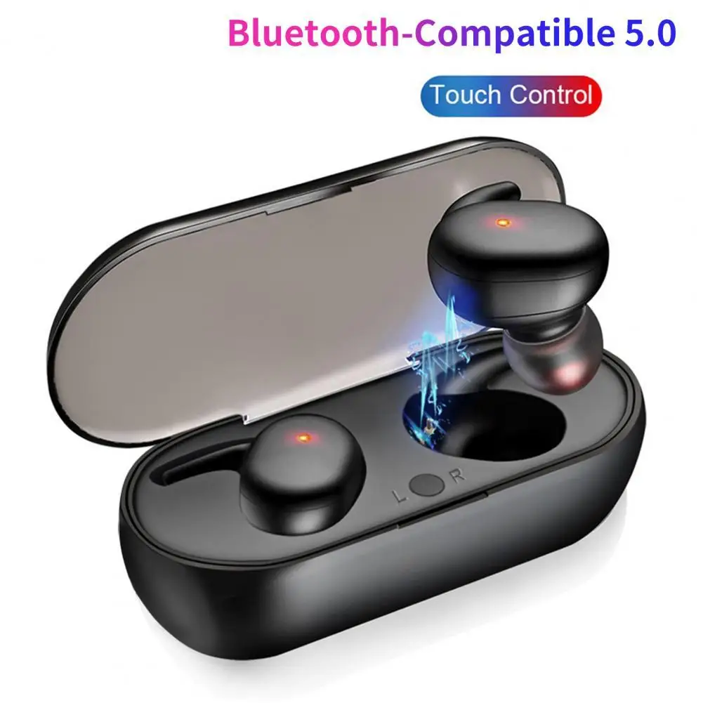 

1 Pair Y30 Wireless Earphones Ergonomic Sweatproof ABS Bluetooth-compatible 5.0 In-ear Earbuds for Mobile Phone