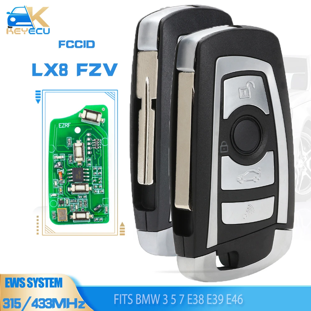KEYECU LX8 FZV EWS модифицированный откидной дистанционный ключ 315 МГц/433 МГц PCF7935AA ID44 чип для BMW E38 E39 E46 M5 X3 X5 Z3 Z4 HU58 / HU92 KEYECU LX8 FZV EWS модифицированный откидной дистанционный ключ 315 МГц/433 МГц PCF7935AA ID44 чип для BMW E38 E39 E46 M5 X3 X5 Z3 Z4 HU58 / HU92