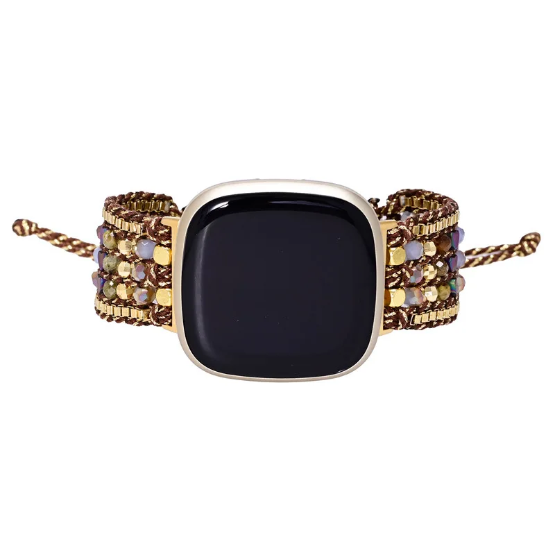 Natural Gemstone Bracelet Band For Fitbit Versa 1 2 3 4 Strap Bohemian Watchband For Fitbit Versa Lite/Sense 2 Band Wristband