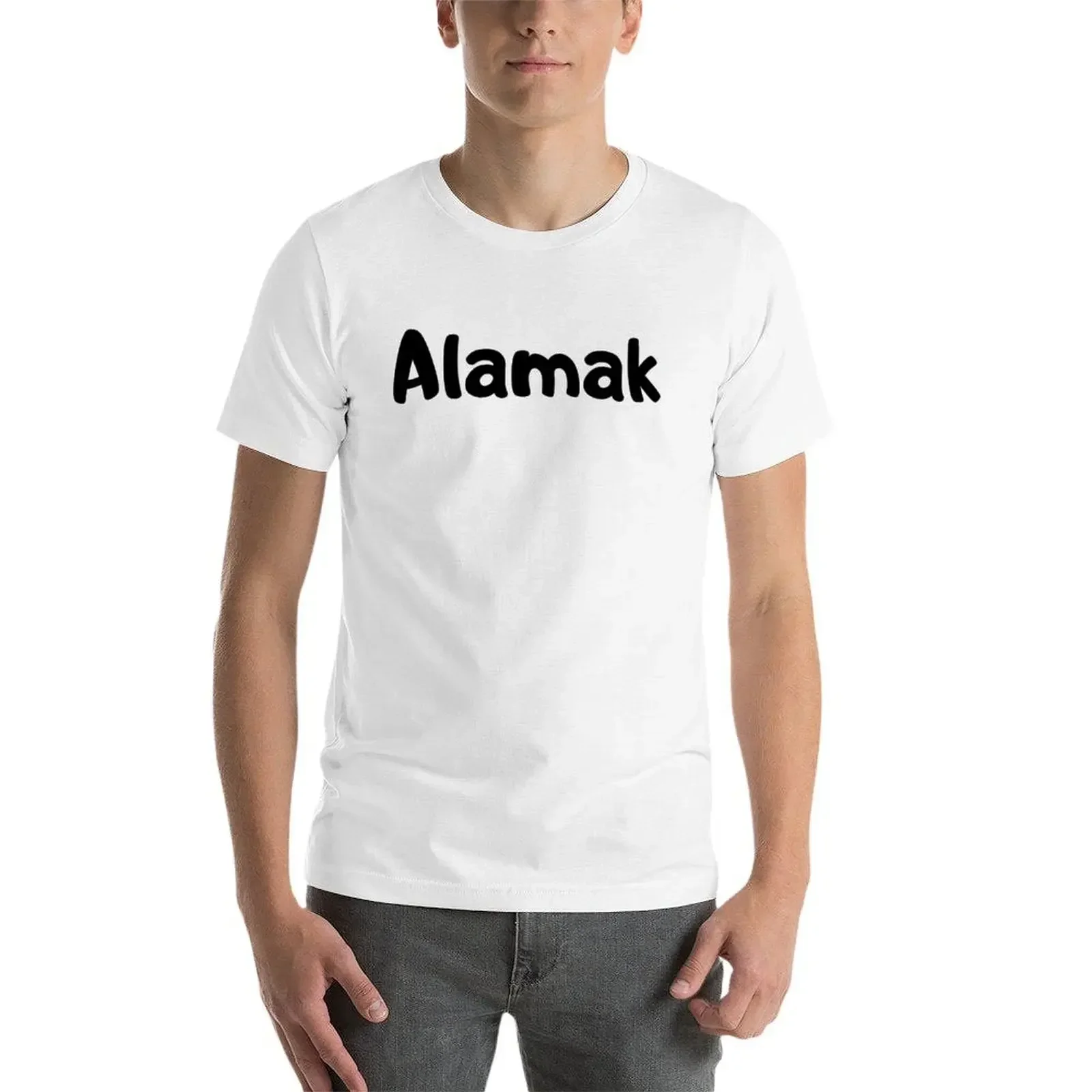 Футболка с черным текстом Alamak винтажные футболки больших размеров корейская