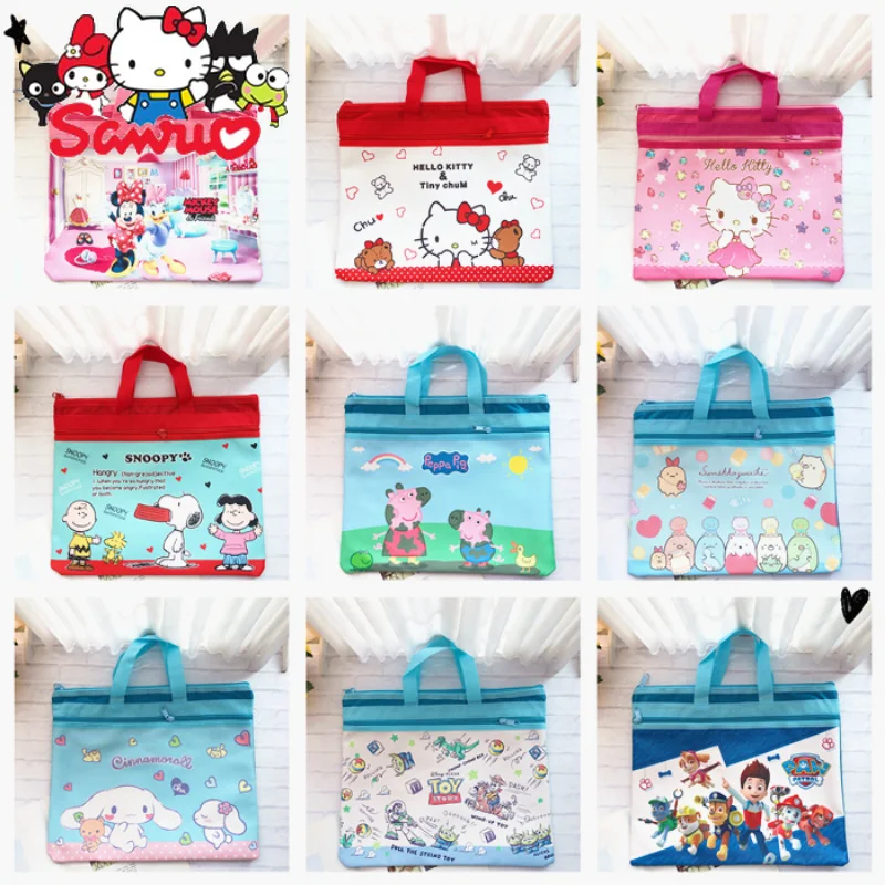 

Sanrio Melody Kuromi Hello Kitty Cinnamoroll понравико мультяшный угол био сумка для файлов Детская сумка для обучения японская двойная переноска A4 сумка