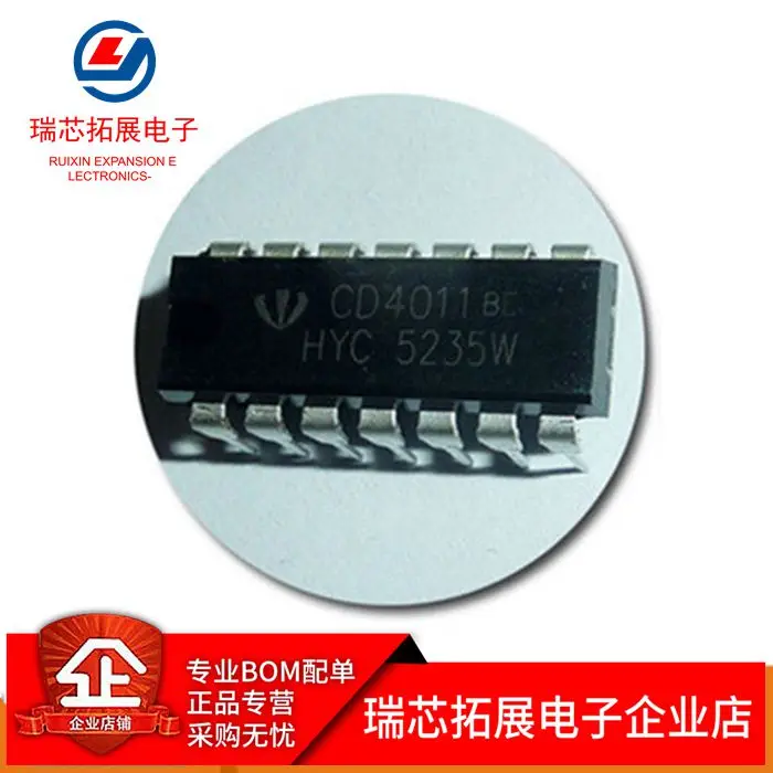 

30pcs original new CD4011BE CMOS four-way 2-input NAND gate DIP14 integrated circuit IC chip