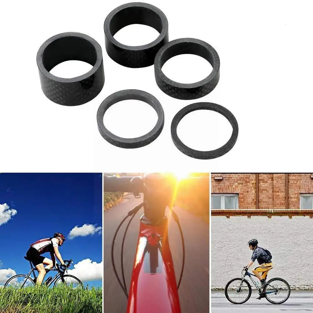 

5pcs Bicycle Carbon Fiber Fork Washer Front Fork Adjustment Bike Road Mtb Spacer Stem Fiber Carbon Headset Washer B1s5