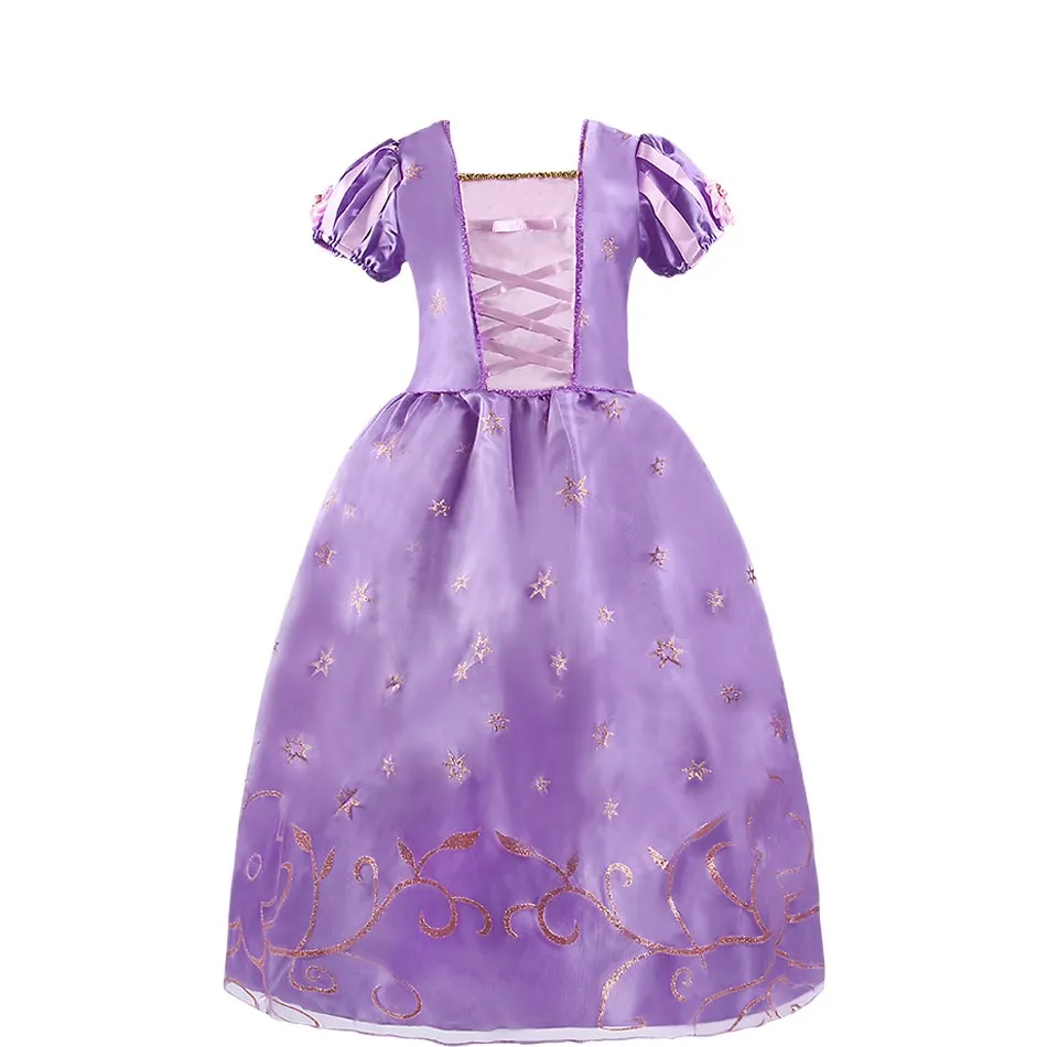 3-10 Years Baby Girl Rapunzel Costume Children Tangled Rapunzel Dress Kids Birthday Party Evening Dress Girl Princess Dress