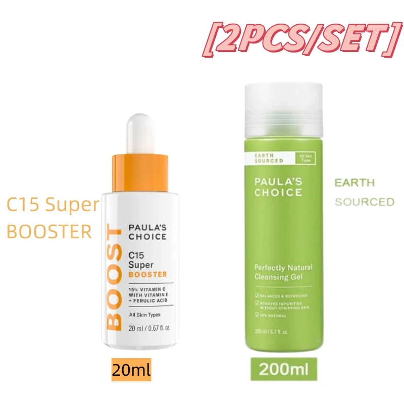 

2PCS/SET Paula‘s Choice EARTH SOURCED Perfectly Natural Cleansing Gel 200ml+C15 Spuer BOOST 20ml For All Skin Types