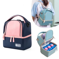 portable double layer cooler lunch bag oxford cloth thermal insulated picnic food bento tote container mommy bags for women kids