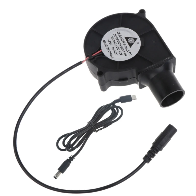 

USB C Type C PD 12V 7530 Cooking Blower BBQ Fan Outdoor Cooking Charcoal Blower