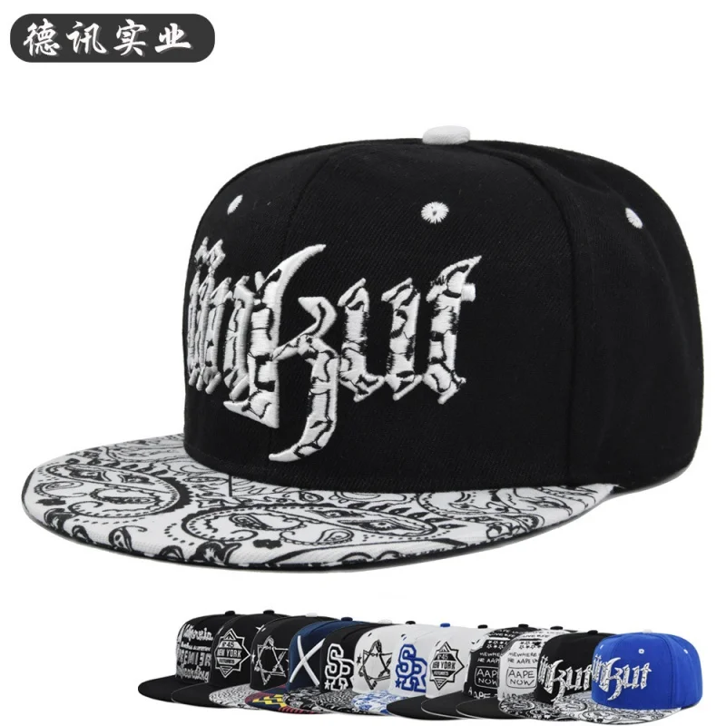 

Cross-Border Three-Dimensional Embroidery Hip Hop Hat Embroidered Baseball Cap Personality Flat Eaves Cap Trucker Cap Go Youth F