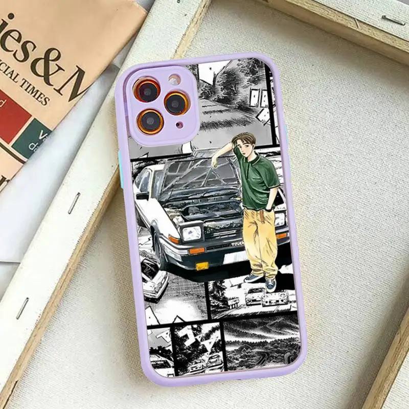 Anime Initial D Phone Case for iPhone 14 11 12 13 Mini Pro Max 8 7 Plus X XR XS MAX Translucent Matte Cover