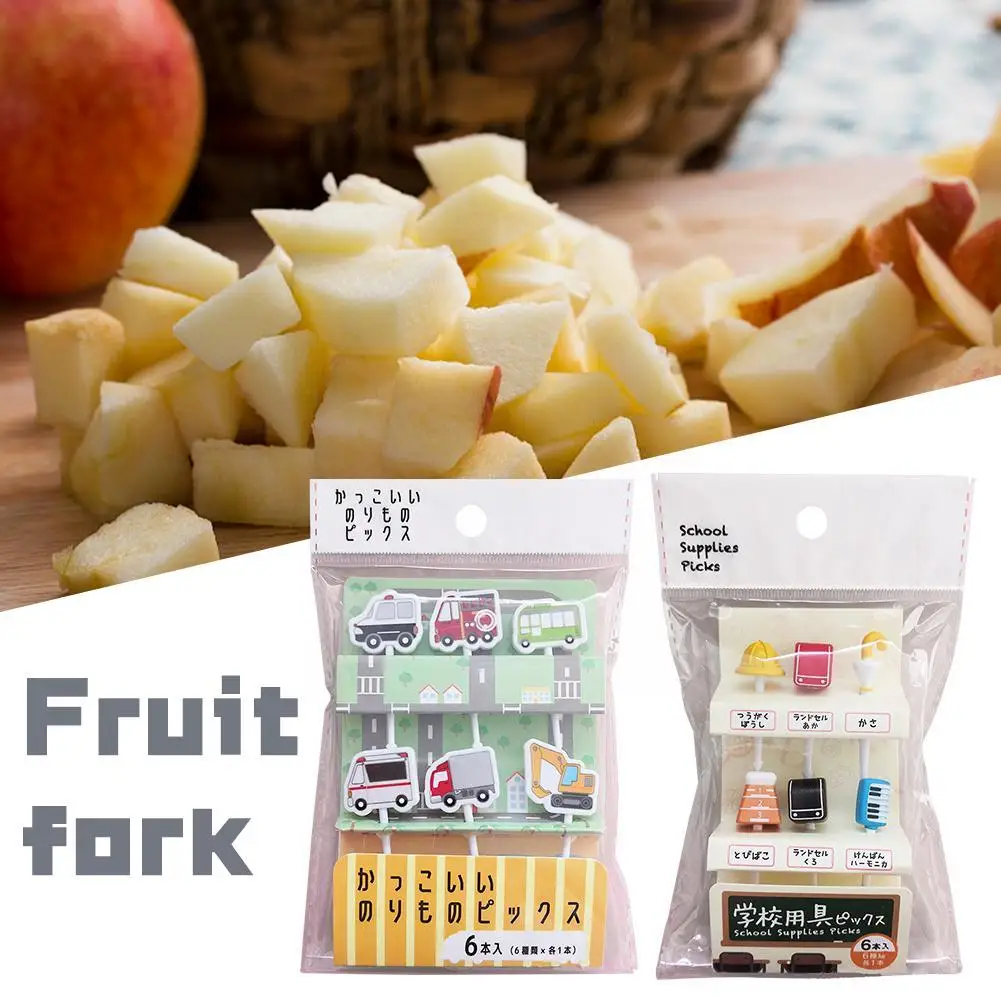 

1 Set Kids Food Picks Cartoon Fruit Fork Suitable For Toddler Lunches Decorative Food Picks Reusable Lunch Box Toothpick P7Y7