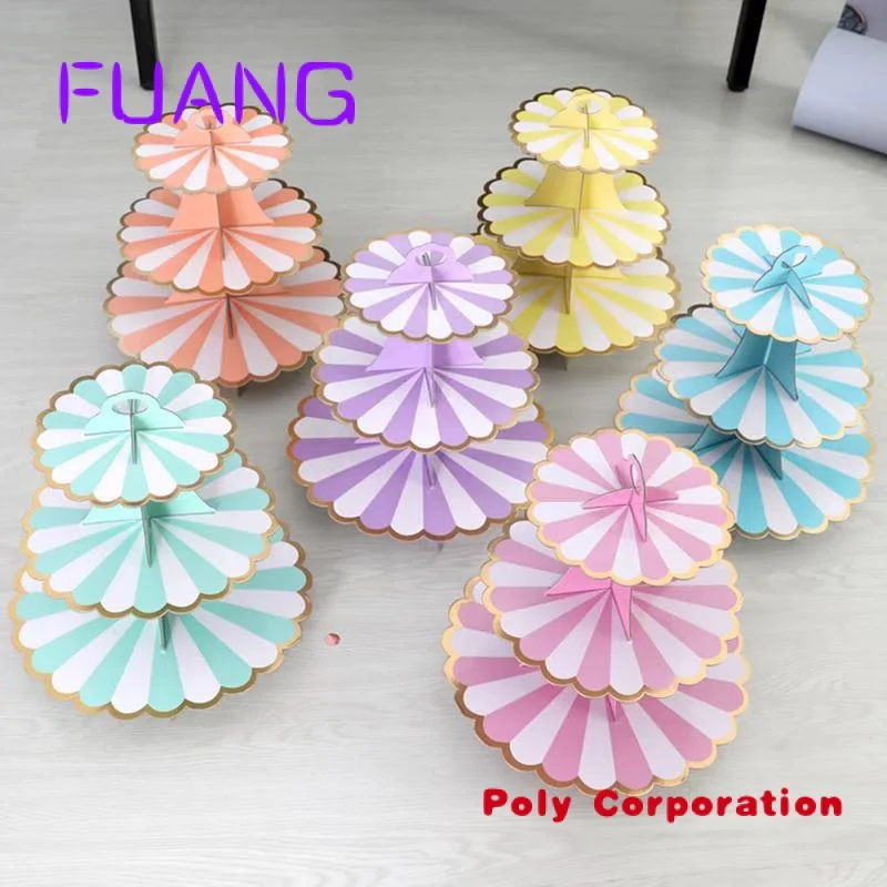 Праздничные 3-слойные подставки для тортов разного размера одноразовые круглые